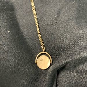 Silpada N2722 Flip of a Coin Necklace Mother Of Pearl CZ Sterling Silver